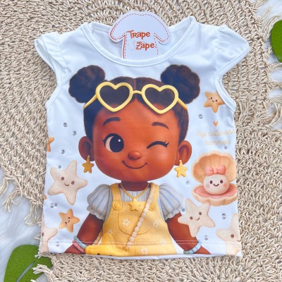 Conj My Cuteness Summer Amarelo Estrelinhas 